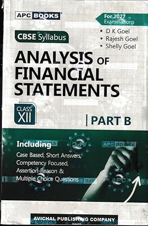 Analysis of Financial Statements Class 12 Part B CBSE 2027 APC Books
